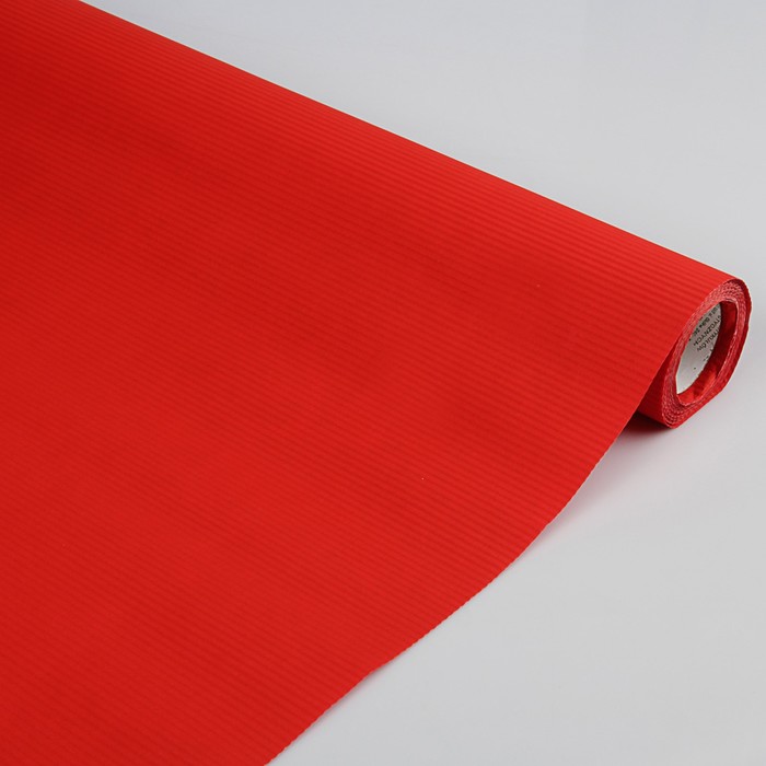 Бумага упаковочная крафт, двусторонняя, красный, 1 х 10 м