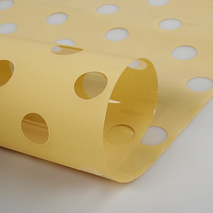 Плёнка для цветов и подарков "Горошек", бежевая, 0,5 х 9 м, 30 мкм