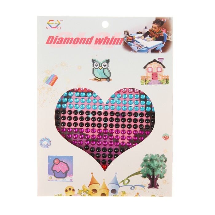 Алмазная мозаика - наклейка "Пироженка с вишенкой"