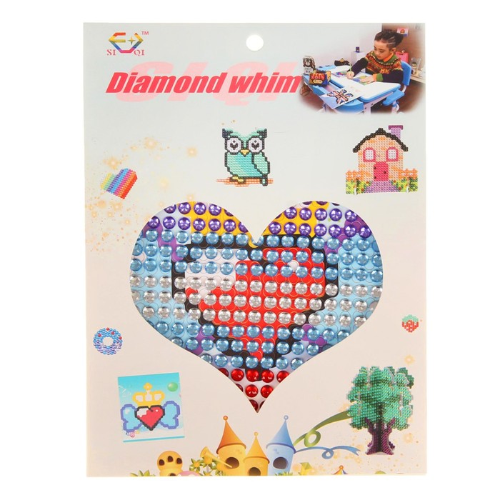 Алмазная мозаика - наклейка "Сердце в короне"