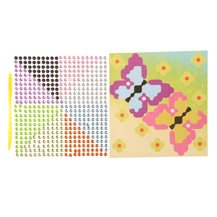 Алмазная мозаика - наклейка "Пара бабочек"