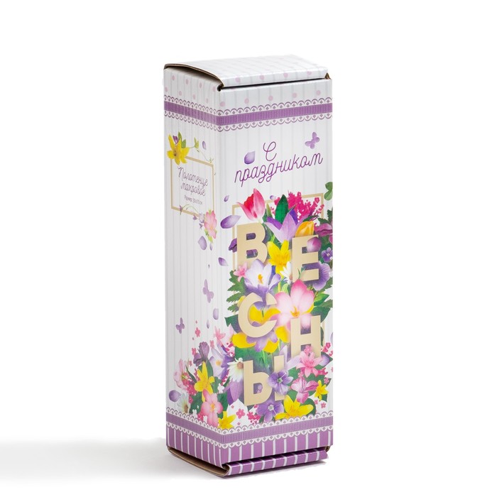 Полотенце махровое "С праздником весны" 30х60 см, хлопок, 340 гр/м2