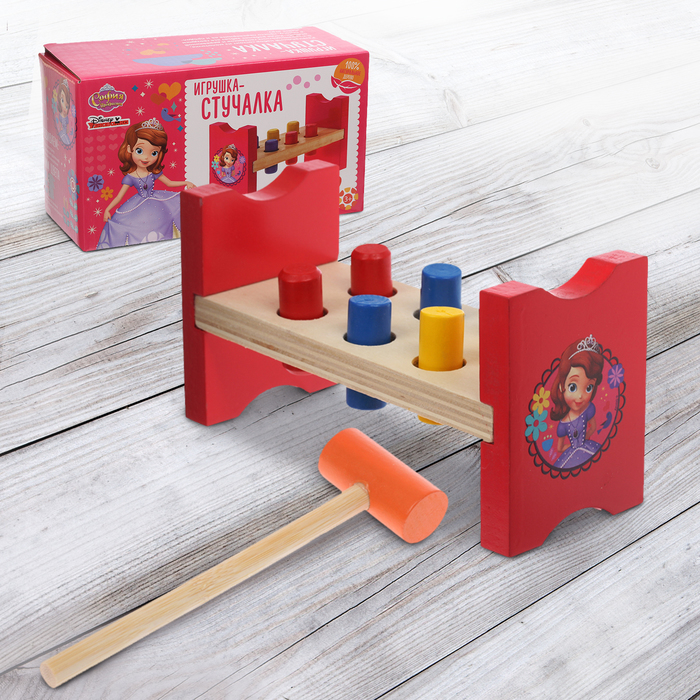 Стучалка на ножках, 6 гвоздиков и молоточек "Принцесса" София Прекрасная