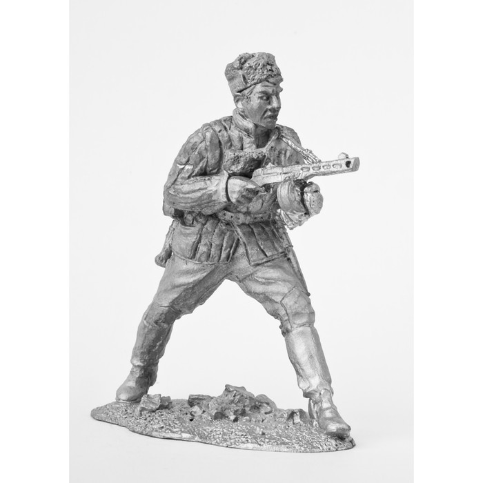 Оловянный солдатик "Автоматчик РККА. Атака. (№ 3)"