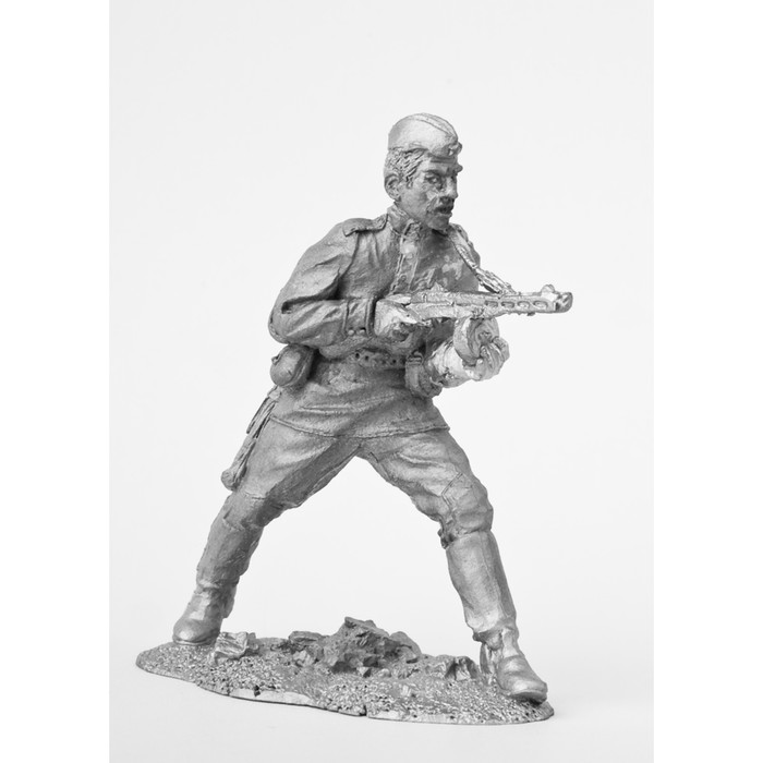 Оловянный солдатик "Автоматчик РККА. Атака. (№ 5)"