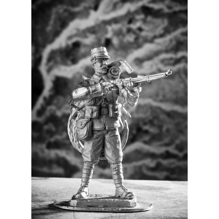 Оловянный солдатик "Французский рядовой с велосипедом"