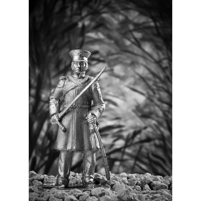 Оловянный солдатик "Обер-офицер пеших полков Симбирского ополчения, 1812-1813 гг."