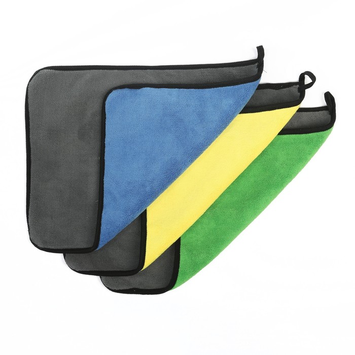 Салфетка из микрофибры для автомобиля, 40х30 см, особоплонтая, микс