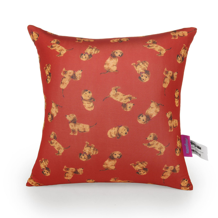 Мягкая антистресс-подушка "Щенята малые", цвет красный