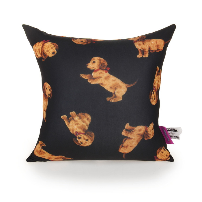 Мягкая антистресс-подушка "Щенята большие", цвет чёрный