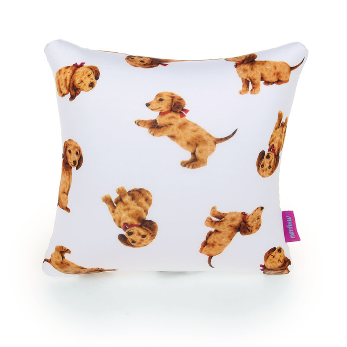 Мягкая антистресс-подушка "Щенята большие", цвет белый