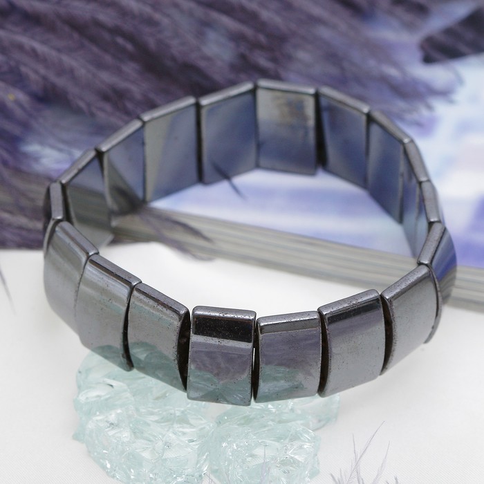 Браслет "Гематит магнитный" прямоугольник