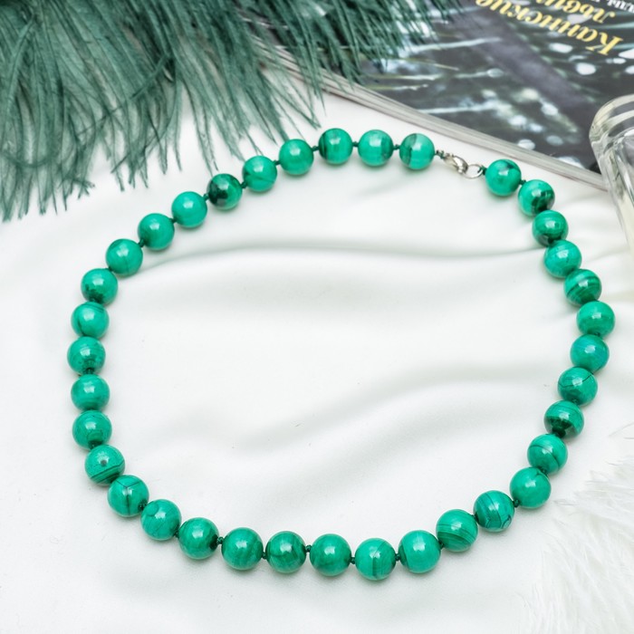 Бусы шар №12 "Малахит"