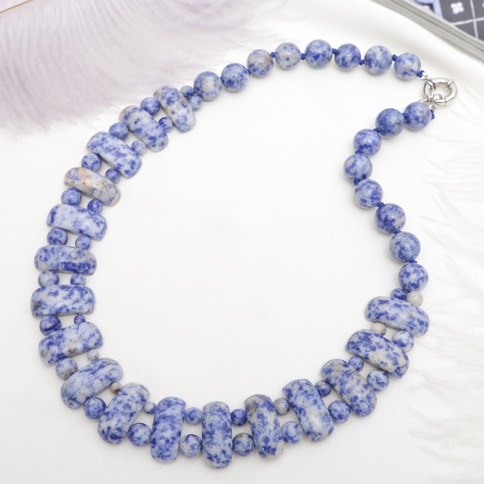 Колье пластина через шар "Лазурит", 50см