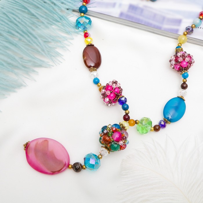 Кулон тайна востока "Агат" разноцветный, 60см