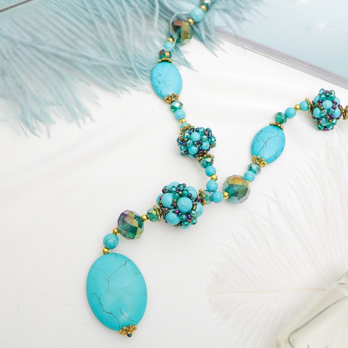 Кулон тайна востока "Бирюза", 60см