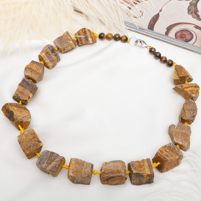 Бусы галтовка необработанная "Тигровый глаз", 50см