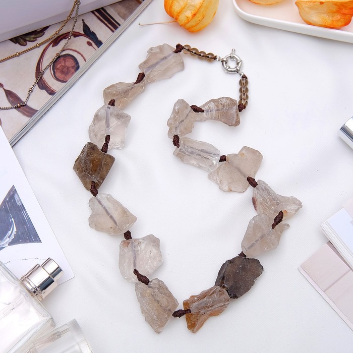 Бусы галтовка необработанная "Раухтопаз", 50см