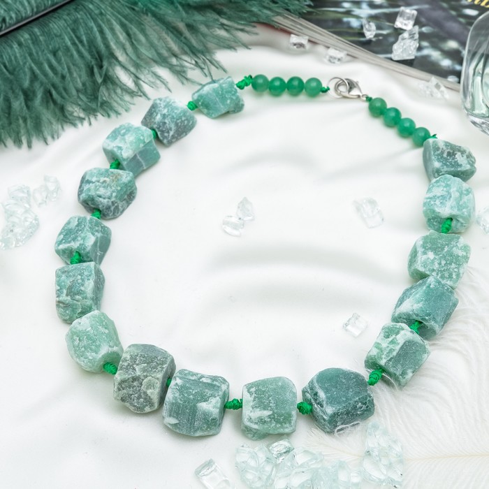 Бусы необработанная галтовка "Нефрит", 50см