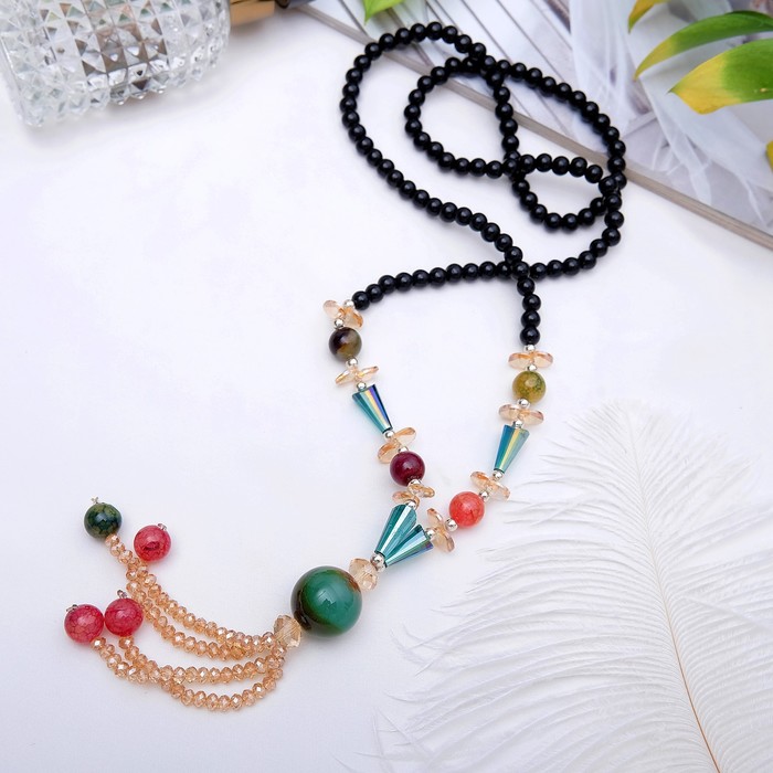 Кулон на декоративной основе "Агат" шар, цвет МИКС, 65см