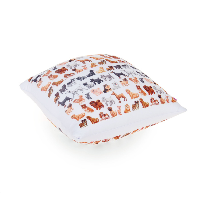 Мягкая антистресс-подушка "Собачий вальс 1", цвет белый