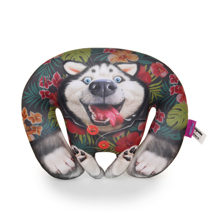 Мягкая игрушка-антистресс "Лайка в отпуске", цвет чёрный