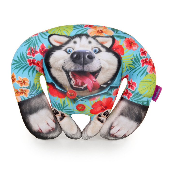 Мягкая игрушка-антистресс "Лайка в отпуске", цвет голубой