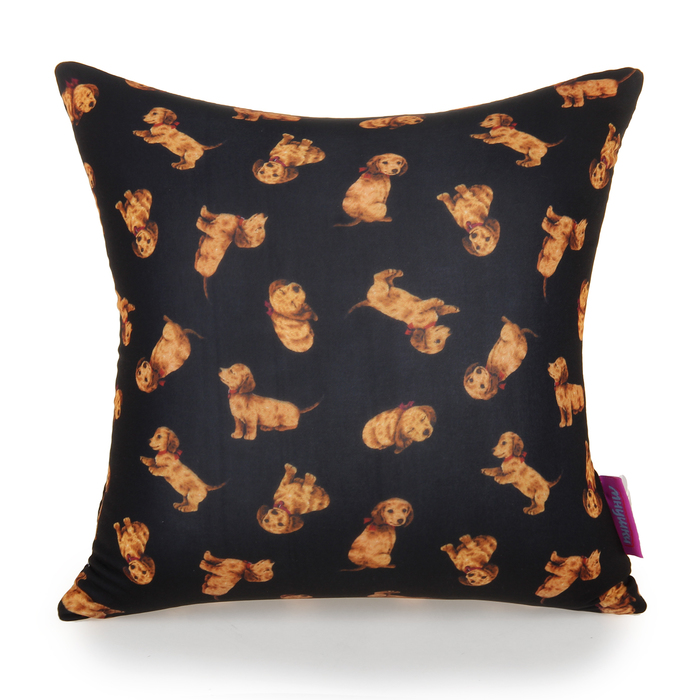 Мягкая антистресс-подушка "Щенята малые", цвет чёрный