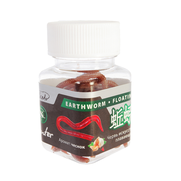 Червь искусственный съедобный чеснок 90 мм, цвет светло-коричневый