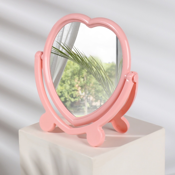 Зеркало настольное, с рамкой под фотографию, зеркальная поверхность 12,7 × 13 см, цвет МИКС