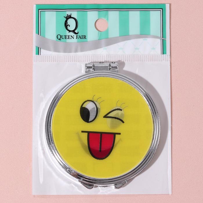 Зеркало складное «Смайл», прямоугольное, без увеличения, двустороннее, d=6,5см, цвет МИКС