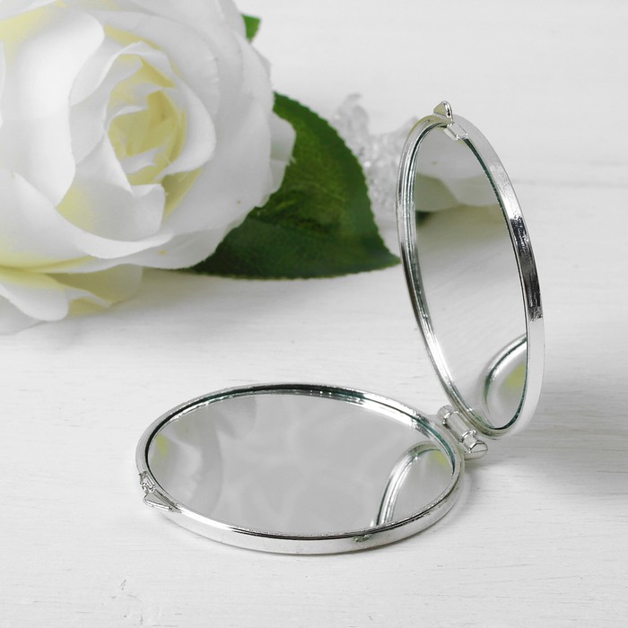 Зеркало складное «Смайл», прямоугольное, без увеличения, двустороннее, d=6,5см, цвет МИКС