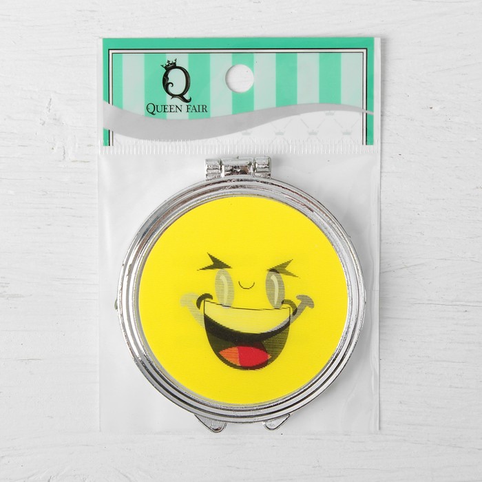 Зеркало складное «Смайл», прямоугольное, без увеличения, двустороннее, d=6,5см, цвет МИКС