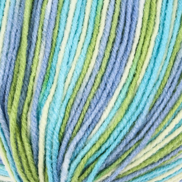 Пряжа "Baby print" 100% акрил, 400м/100гр (4894 бирюз. желт.сиренев)