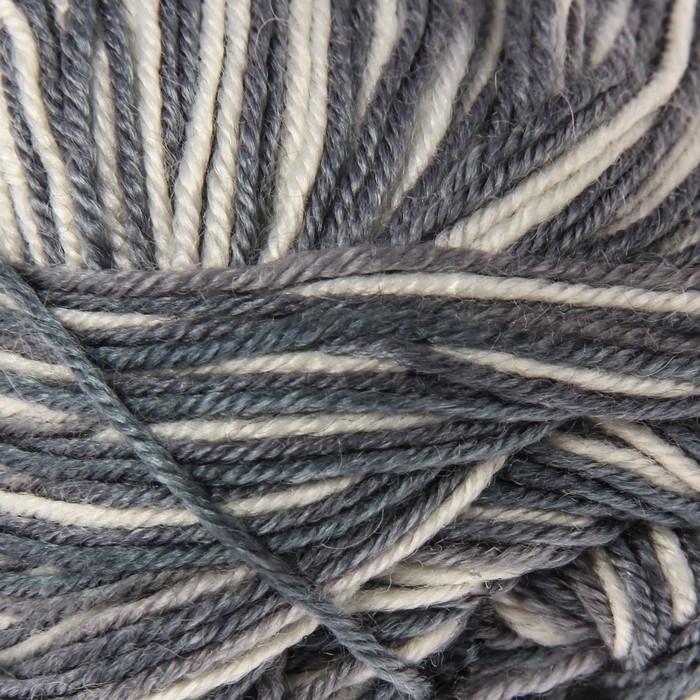 Пряжа "Brilliant print" 45% шерсть, 55% акрил 380м/100гр (2613 серый)