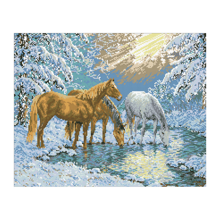 Набор алмазной вышивки "Зимний водопой"