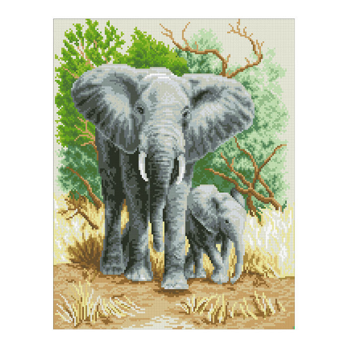 Набор алмазной вышивки "Слоны"