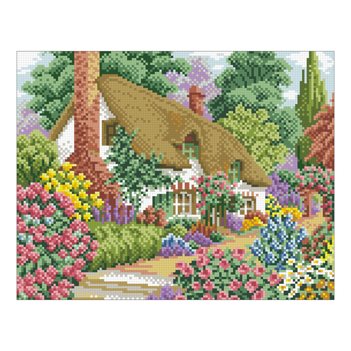 Набор алмазной вышивки "Домик в цветах"