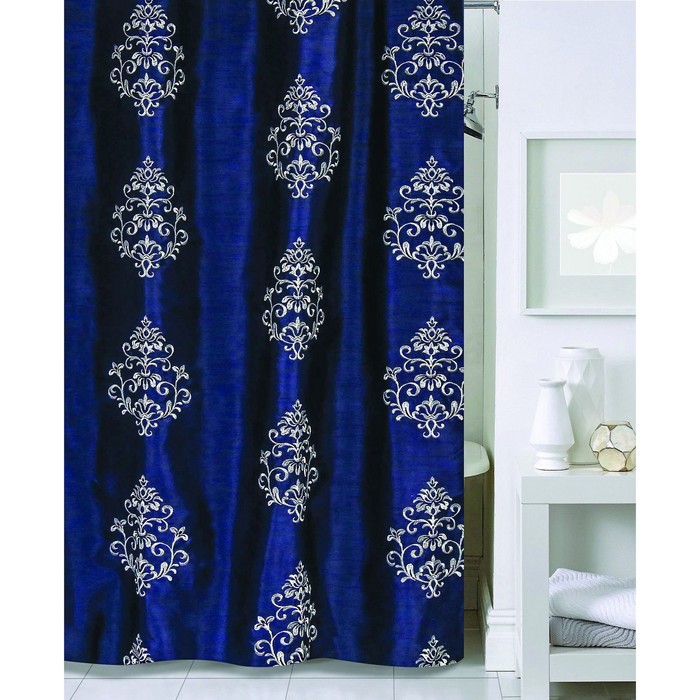 Штора для ванной Dark 180х180, цвет голубой