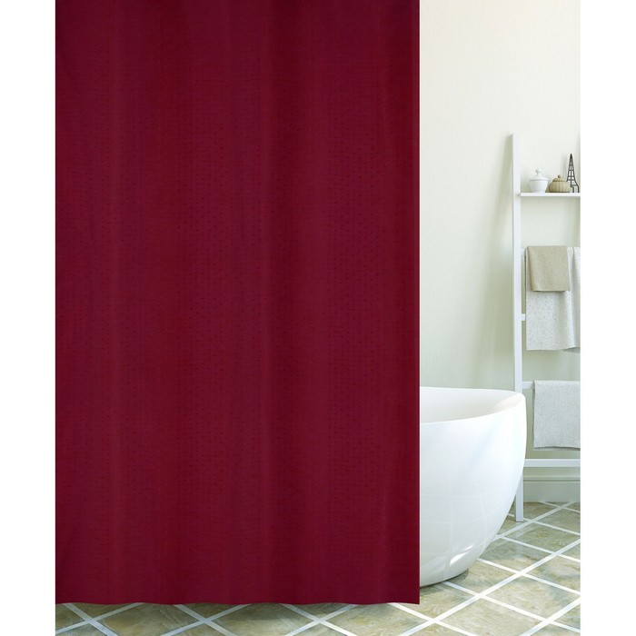 Штора, цвет бордовый 180х200