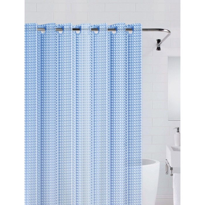 Штора для ванной 3D 180х200 см, цвет голубой
