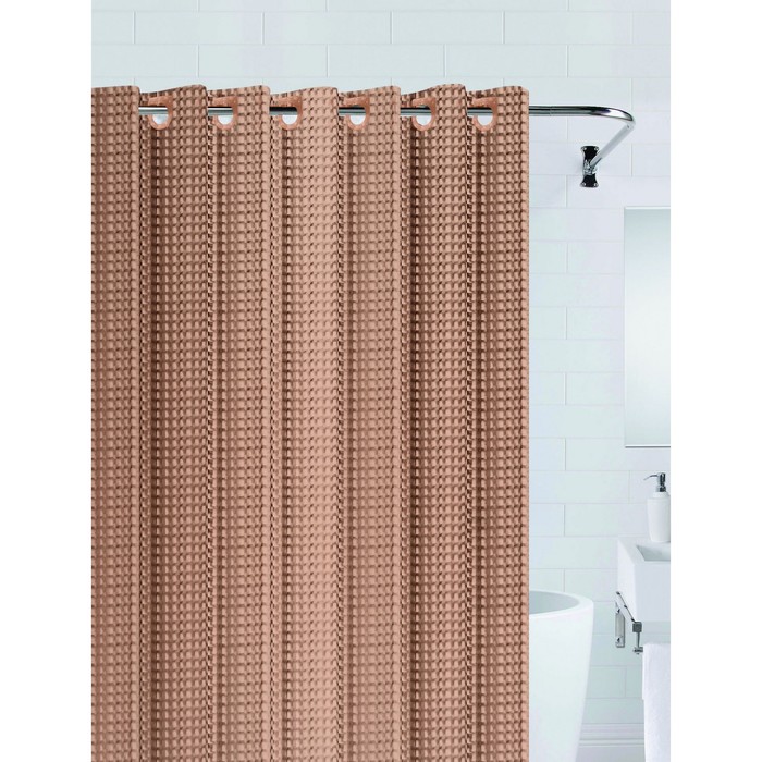 Штора для ванной 3D 180х200 см, цвет коричневый