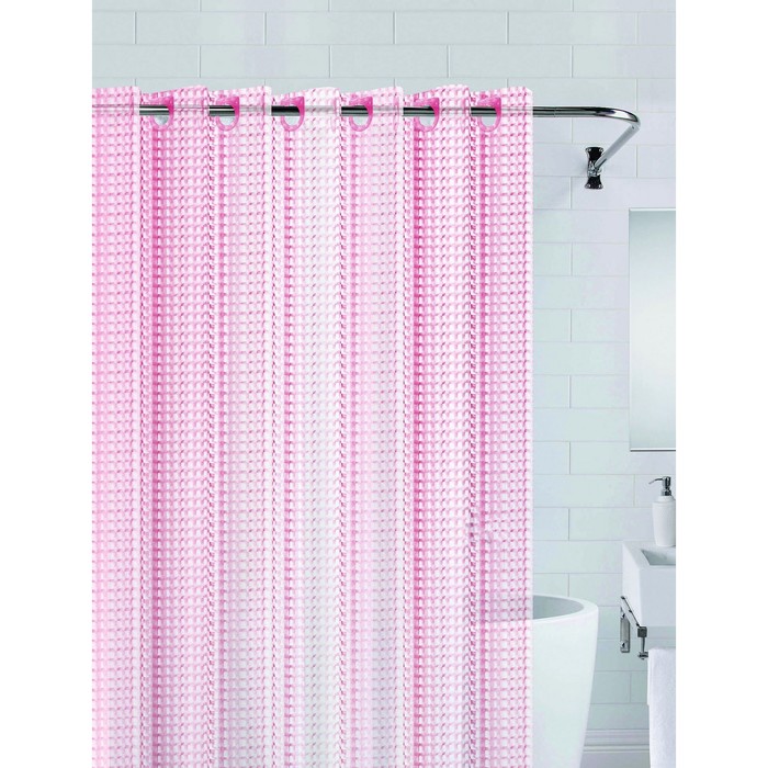 Штора для ванной 3D 180х200 см, цвет розовый