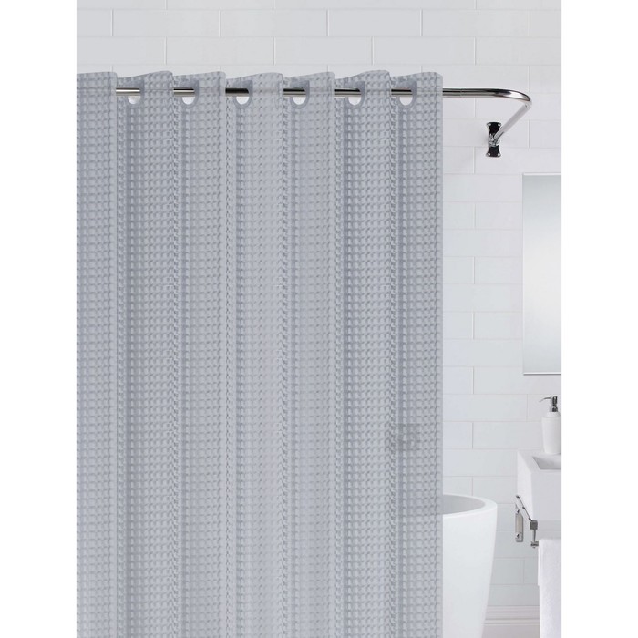 Штора для ванной 3D 180х200 см, цвет серый