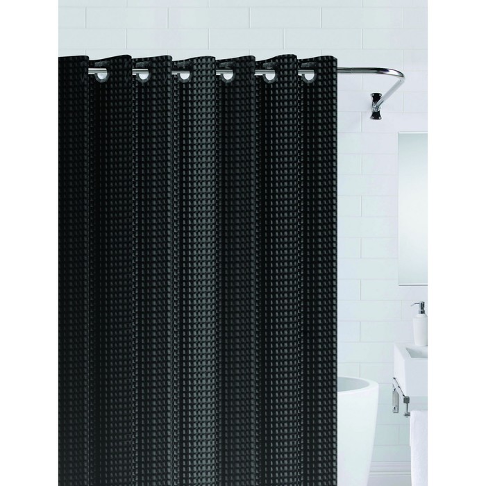 Штора для ванной 3D 180х200 см, цвет черный