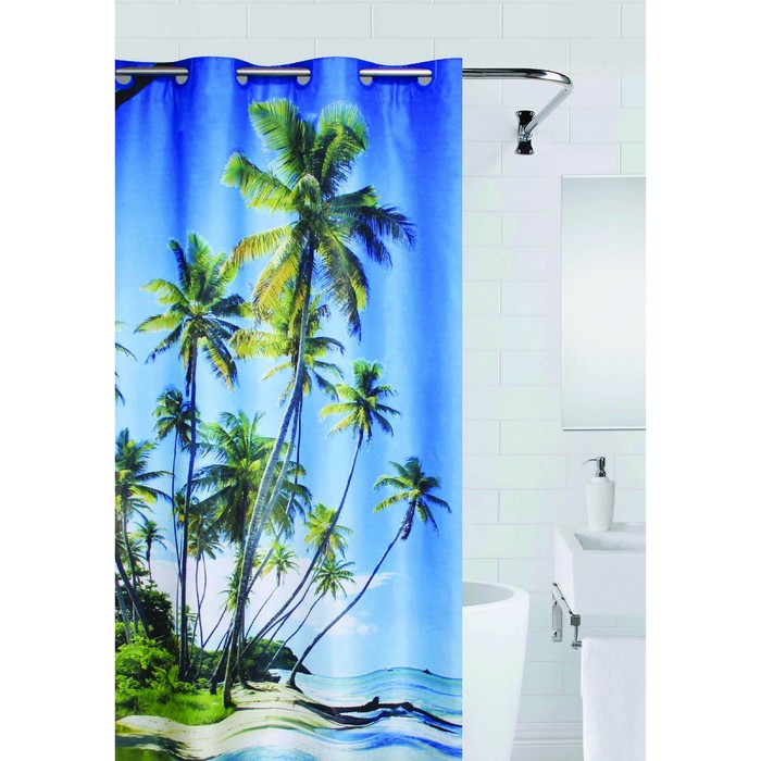 Штора для ванной Palma 180х200, цвет голубой