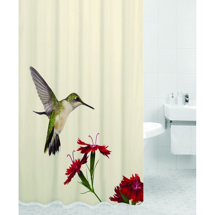 Штора для ванной HUMMINGBIRD, цвет Колибри 180х200