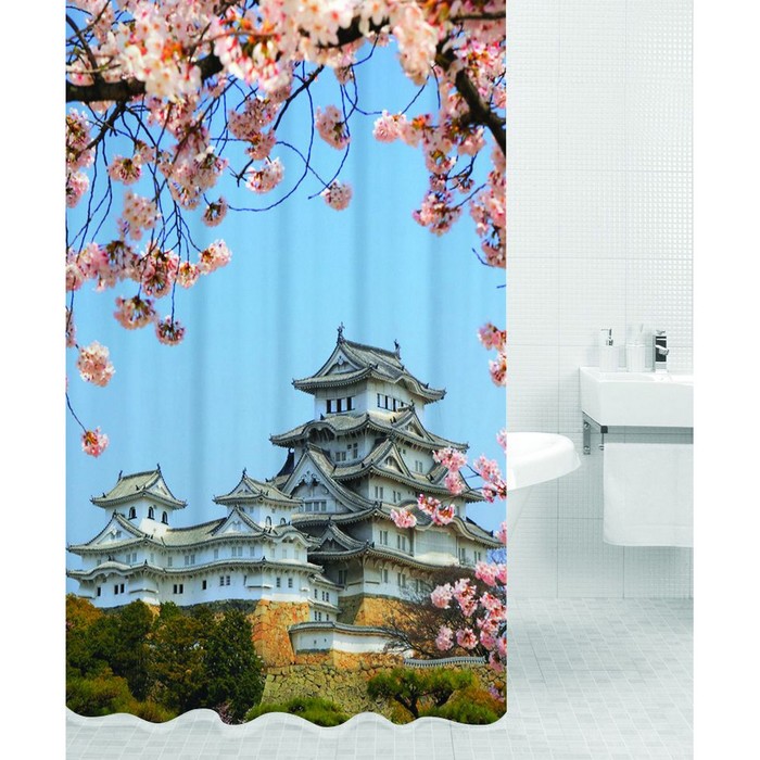 Штора для ванной KYOTO, цвет Япония HOT Print 180х200