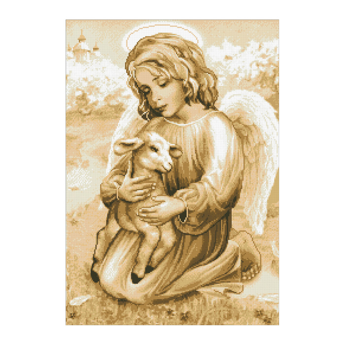 Набор алмазной вышивки "Ангелок с ягнёнком"