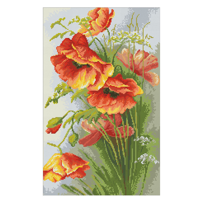 Набор алмазной вышивки "Алые маки"